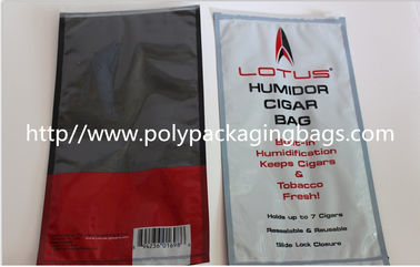borsa d'imballaggio stampata su ordine del sigaro di plastica/borsa humidor del sigaro con la serratura fatta scorrere dello zip